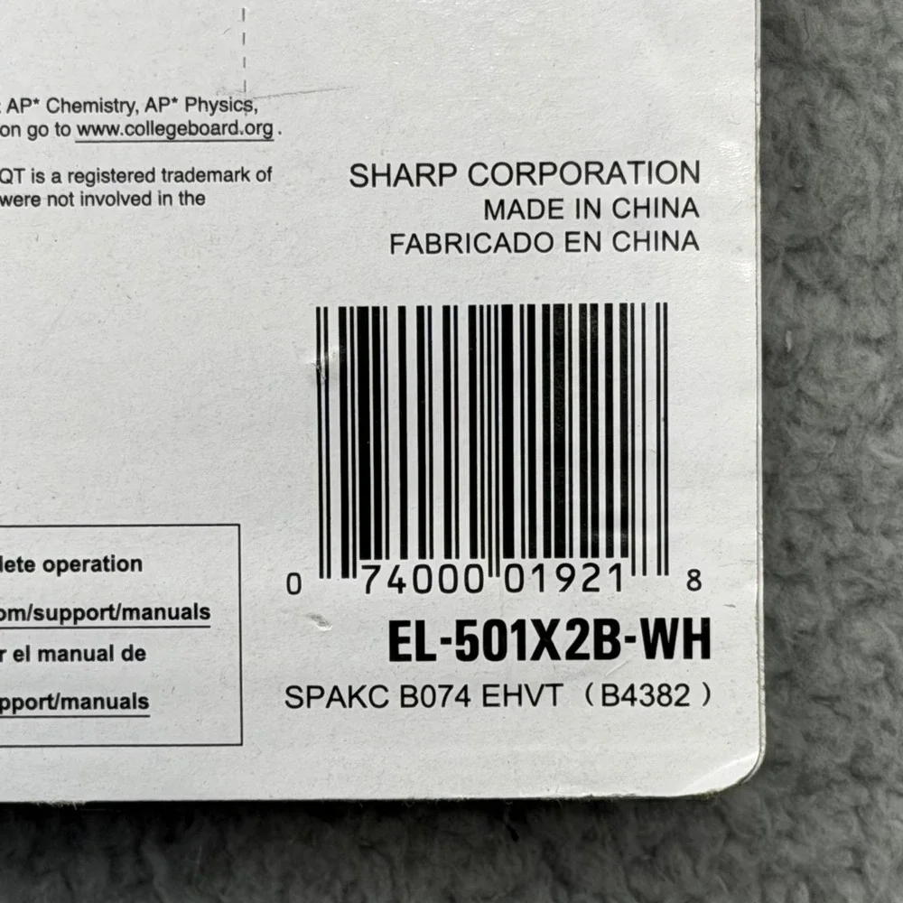 NIP Sharp EL-501X2B-WH Chemistry Physics Battery Powered 146 Function Calculator